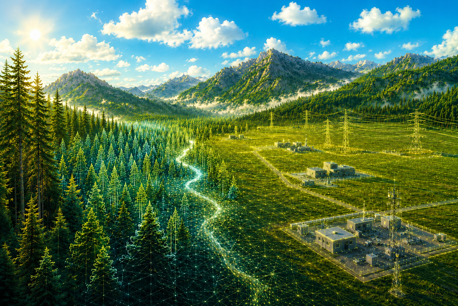 Aerial view of the land